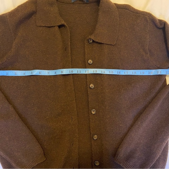 Brandy Melville wool/knit espresso brown button-up collared sweater - Picture 3 of 6